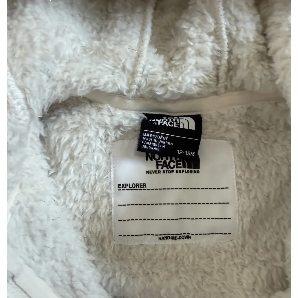 North Face Long Sleeve One Piece Campshire Coverall Baby Size 12-18 Months White
